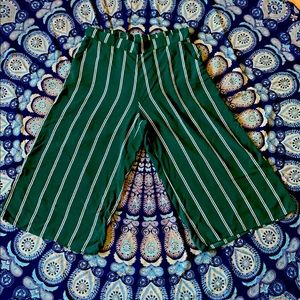 Cotton on brand green and white striped pants